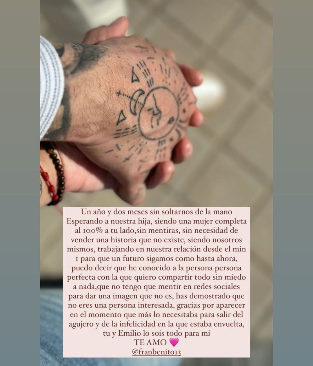 Las palabras de Fani Carbajo a Fran Benito, padre de su segunda hija