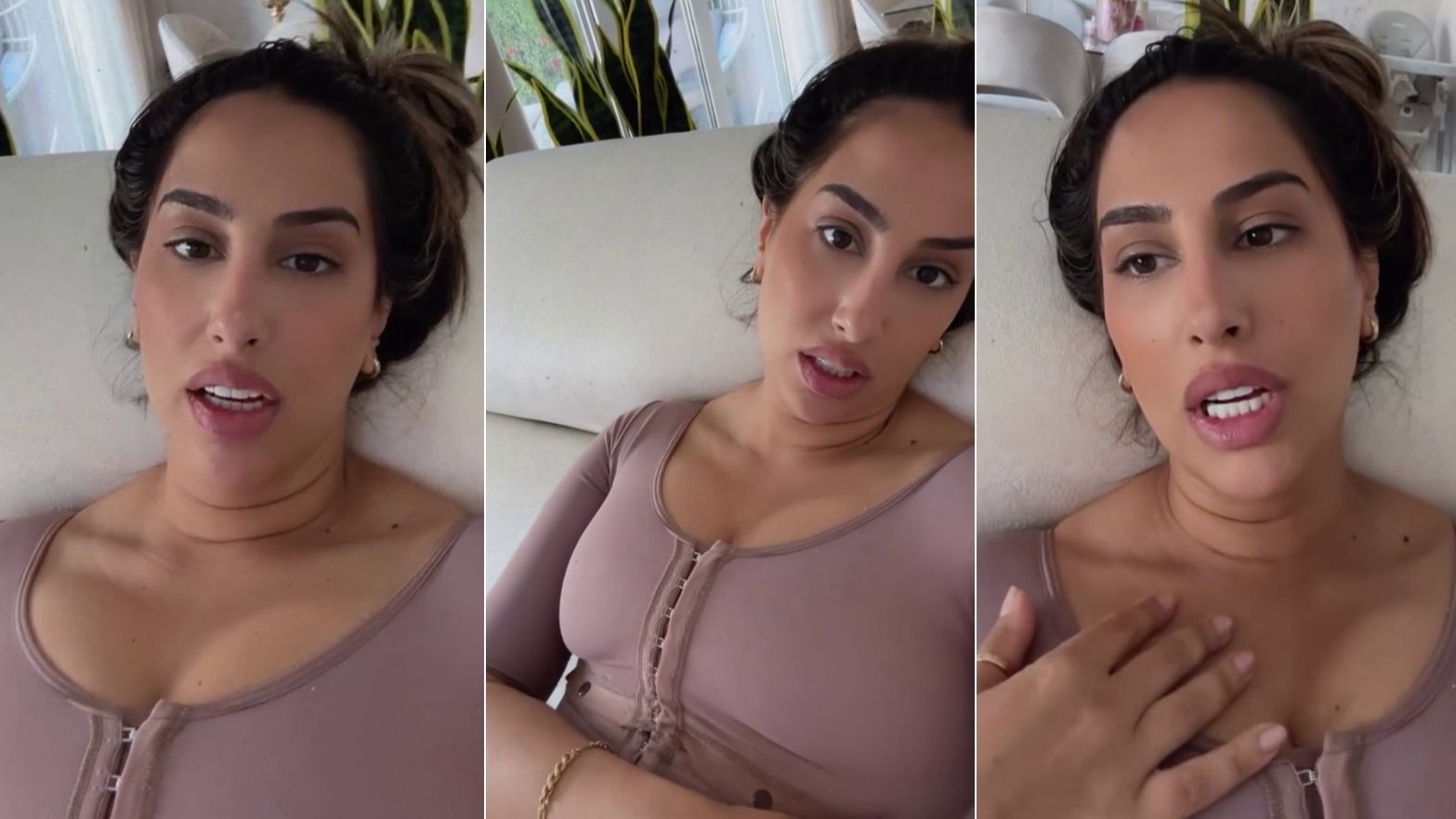 Noemí Salazar, desde casa haciendo su nuevo postoperatorio