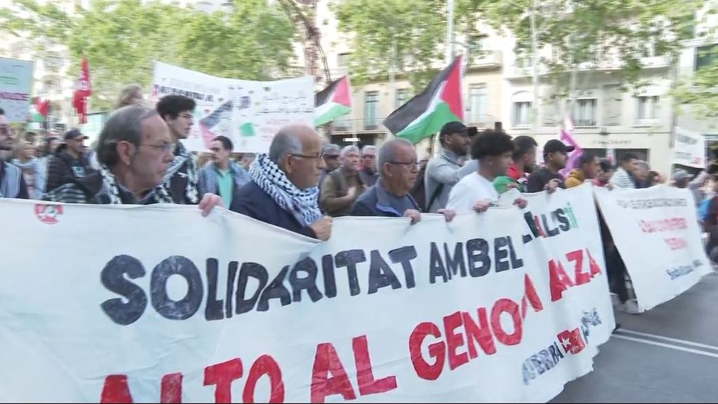 Marcha propalestina en Barcelona: 3.500 personas, contra los ataques israelíes en Gaza