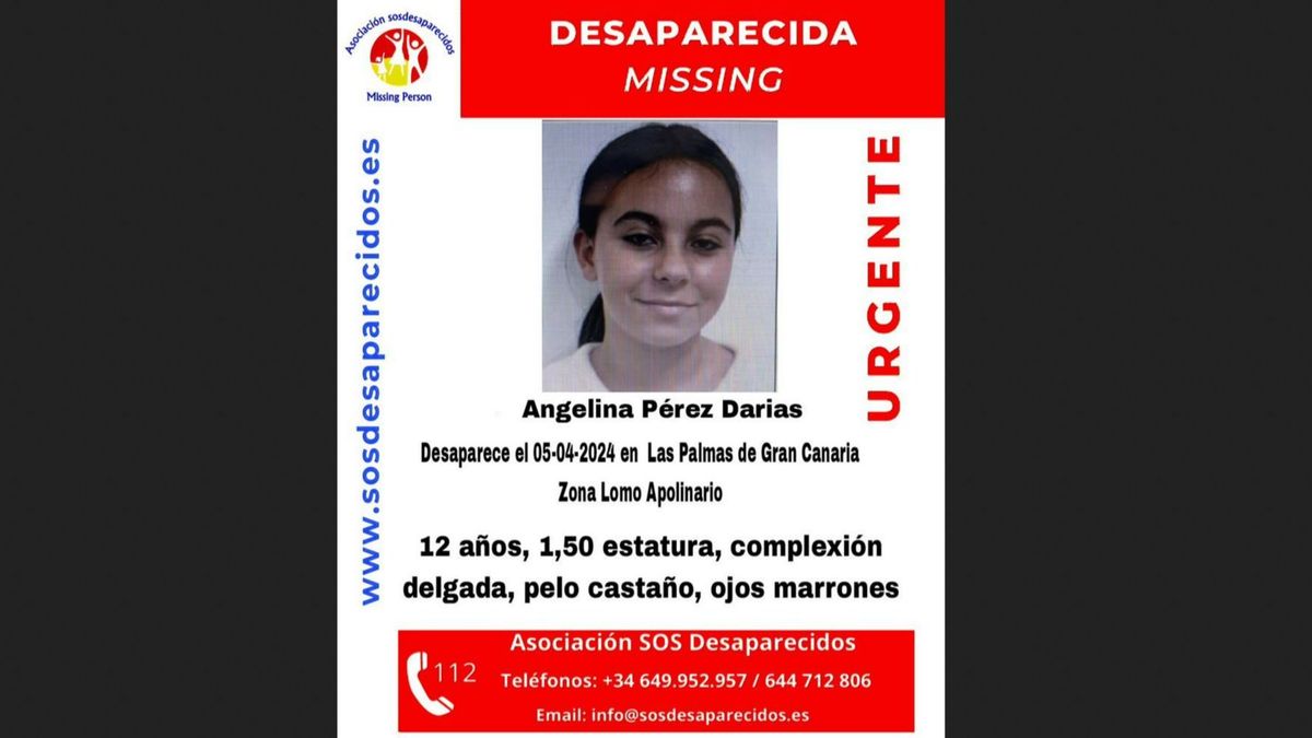 Buscan a Angelina Pérez, menor de 12 años desaparecida en Las Palmas de Gran Canaria
