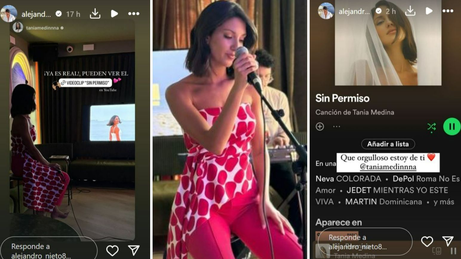La emoción de Alejandro Nieto tras el estreno del primer single de Tania Medina