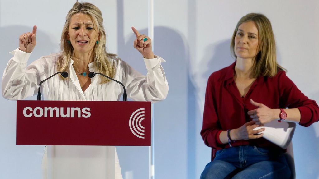 La vicepresidenta segunda del Gobierno y líder de Sumar, Yolanda Díaz, y la candidata de Comuns Sumar a la presidencia de la Generalitat, Jessica Albiach,