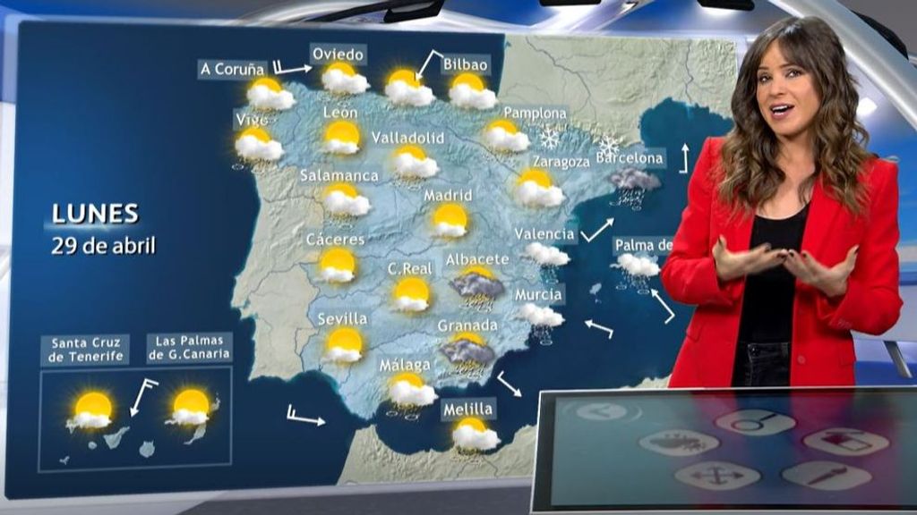 Las temperaturas máximas aumentan este lunes en la mitad oeste peninsular y las lluvias seguirán en Cataluña y Baleares