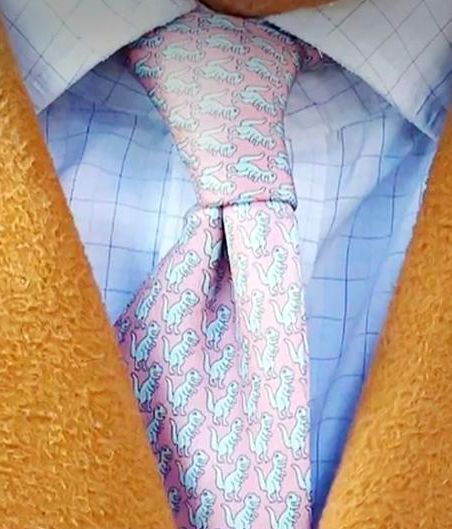 Plano detalle de la corbata que lucía Carlos III