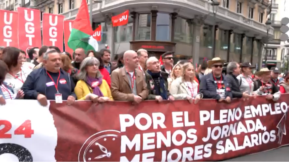 PSOE y Sumar acuden a la manifestación del Primero de Mayo en Madrid