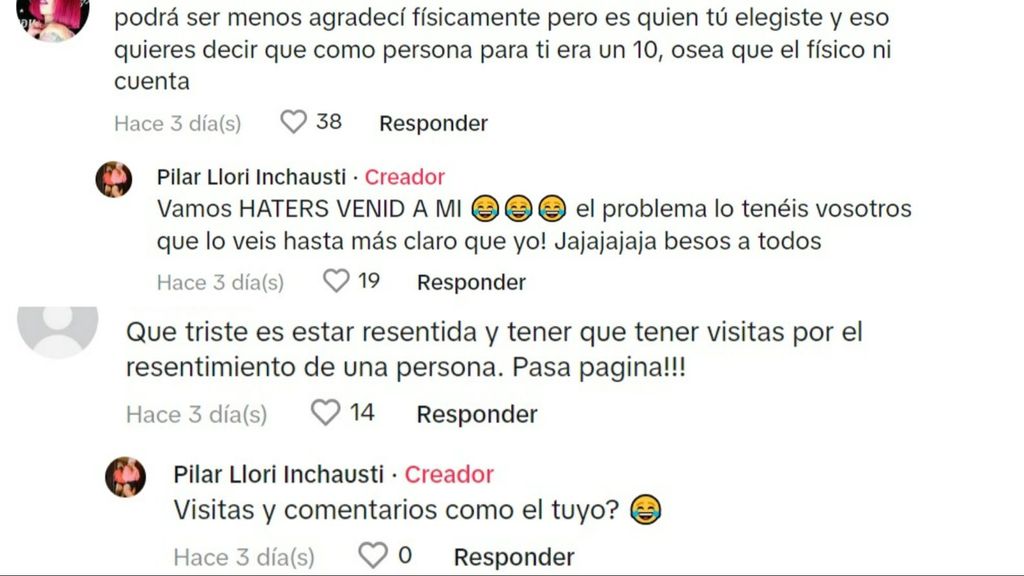 Pilar Llori no se ha quedado callada ante las críticas