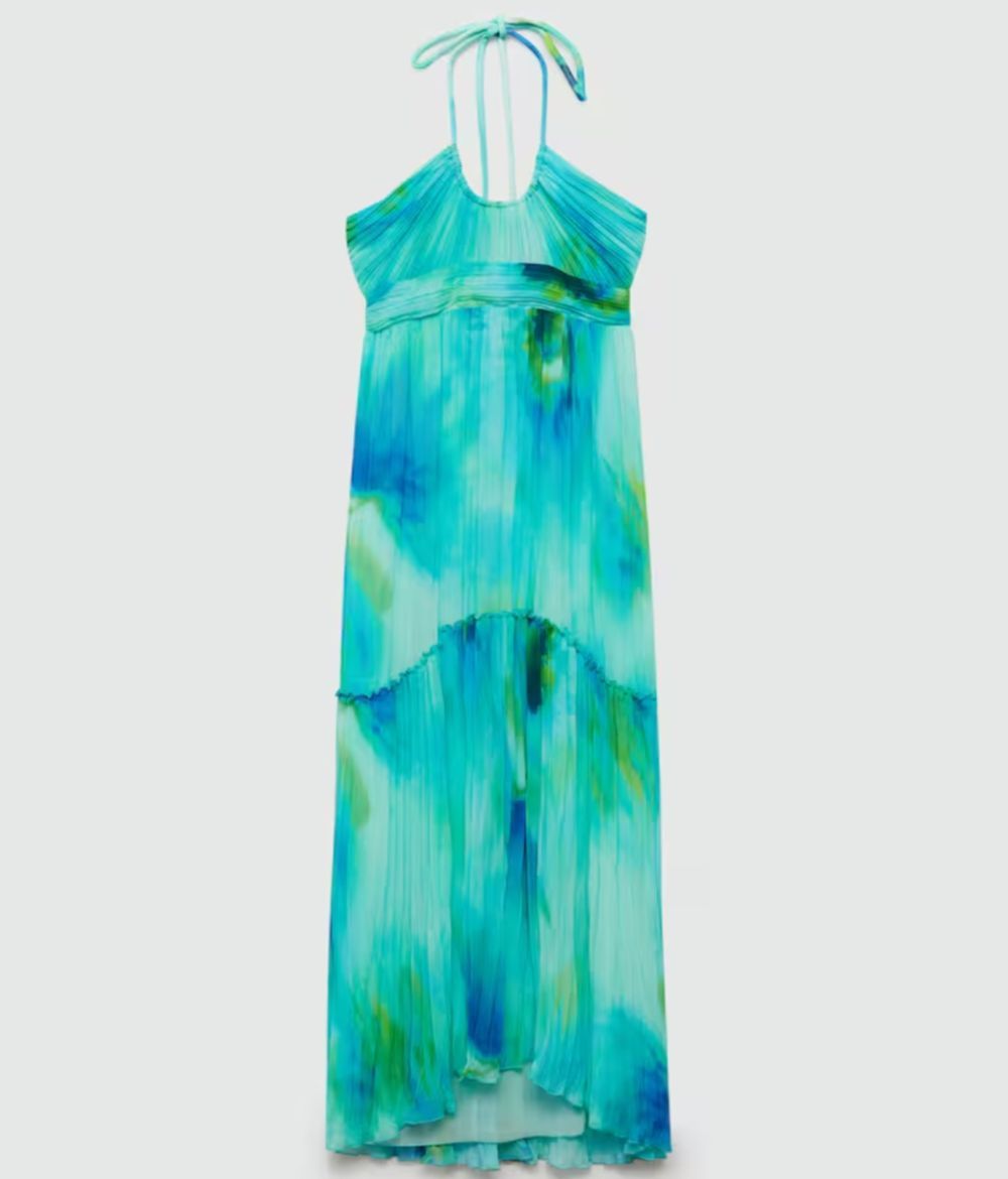 Vestido plisado asimétrico