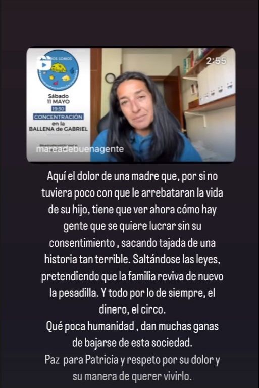 Sara Carbonero y su mensaje de apoyo a la madre de Gabriel Cruz