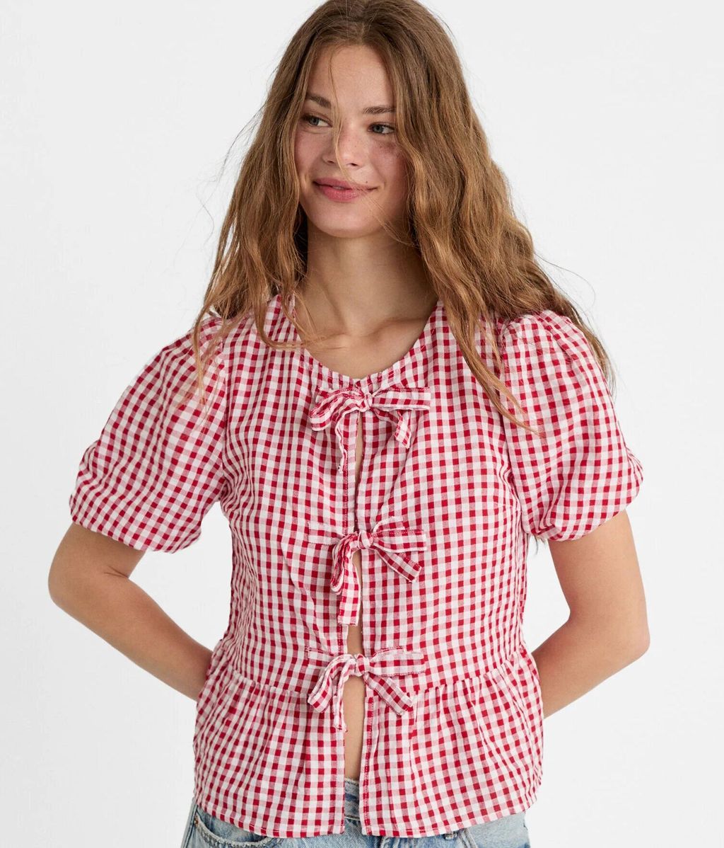 Blusa de Stradivarius de vichy rojo