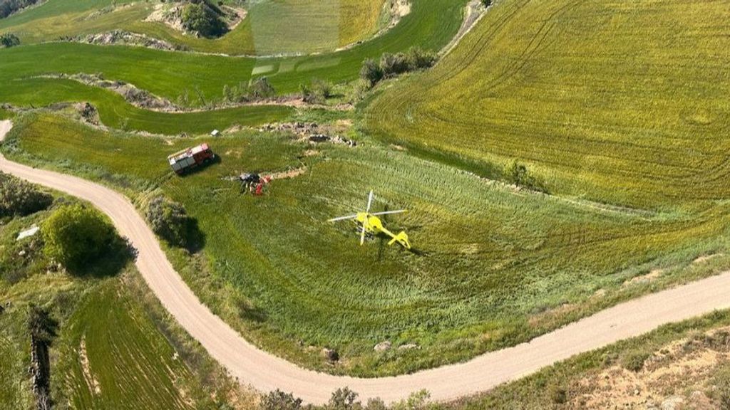 Dos heridos graves tras estrellarse un helicóptero en Lleida