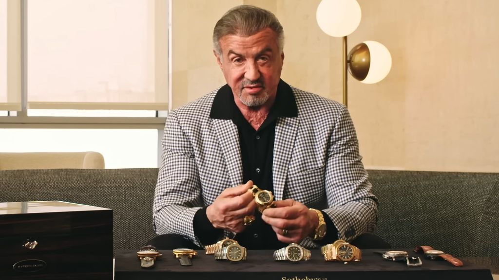 Stallone con su colección de relojes que va a subastar