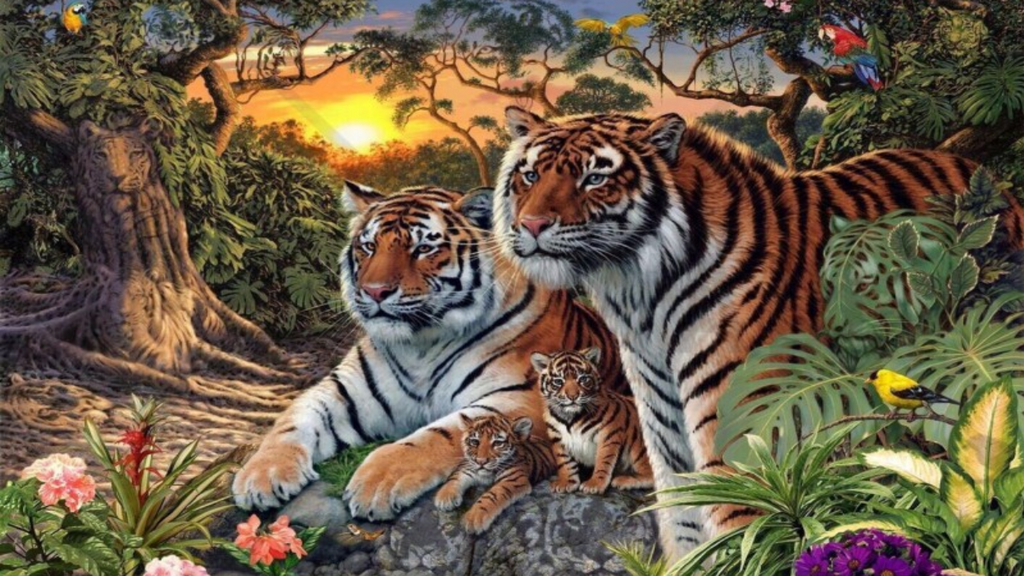 Agudiza tu vista y encuentra a todos los tigres que os encontréis en la imagen