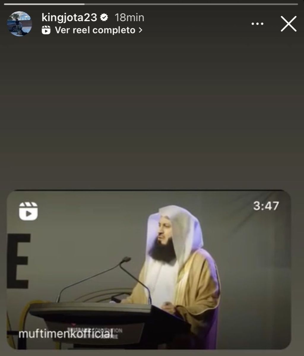 Jota Peleteiro se reafirma en su creencia en el islam con un discurso de Mutfi Menk