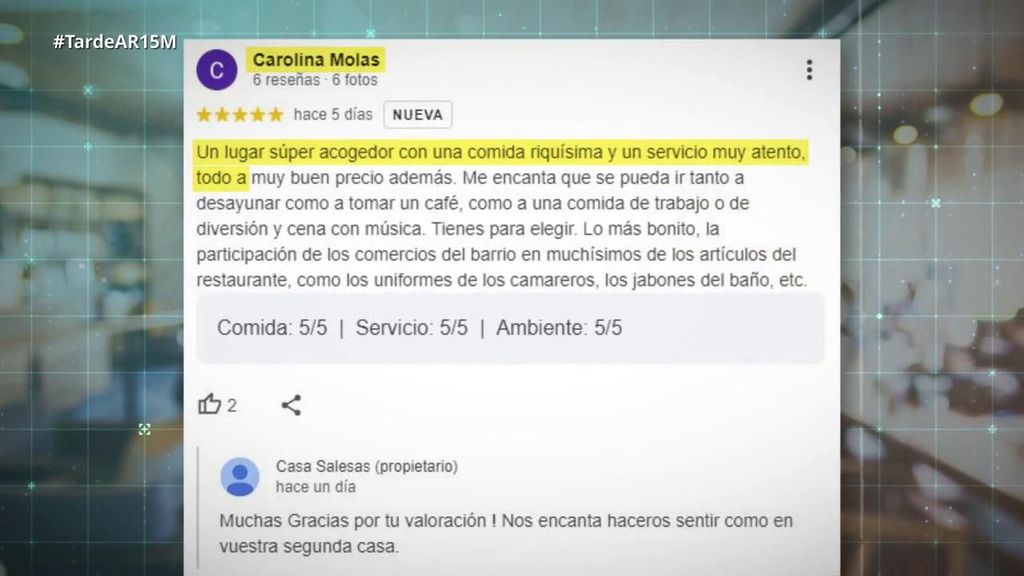 Carolina Molas también valora el nuevo restaurante de Iñigo Onieva