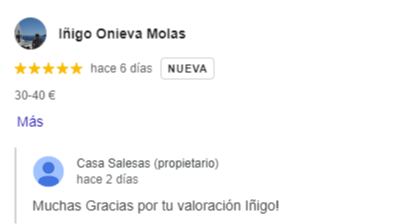 Iñigo Onieva valora su restaurante