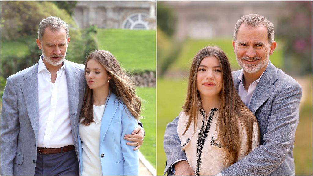 El rey Felipe junto a sus hijas Leonor y Sofía