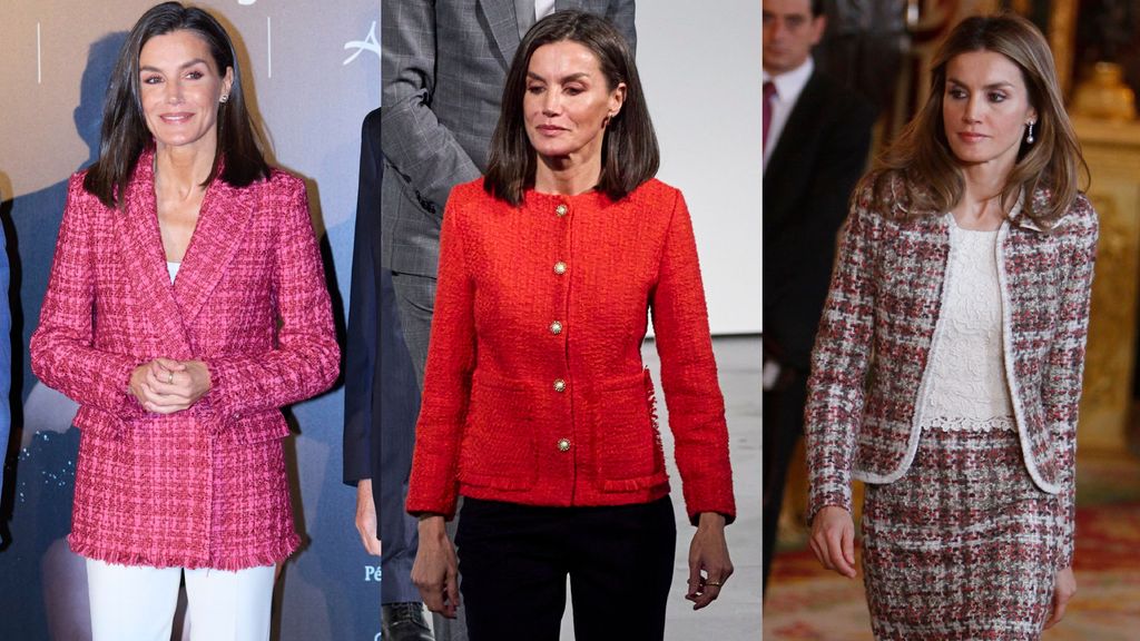 La reina Letizia, con varias chaquetas de 'tweed'