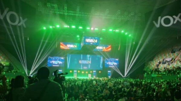 El Palacio Vistalegre este sábado durante la convención de Vox