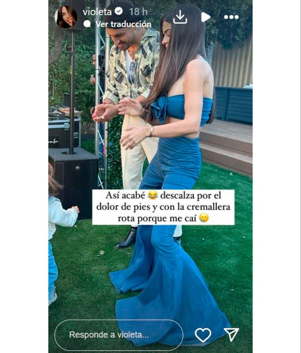 El incidente de Violeta Mangriñán con su vestido en la fiesta de Carla Barber