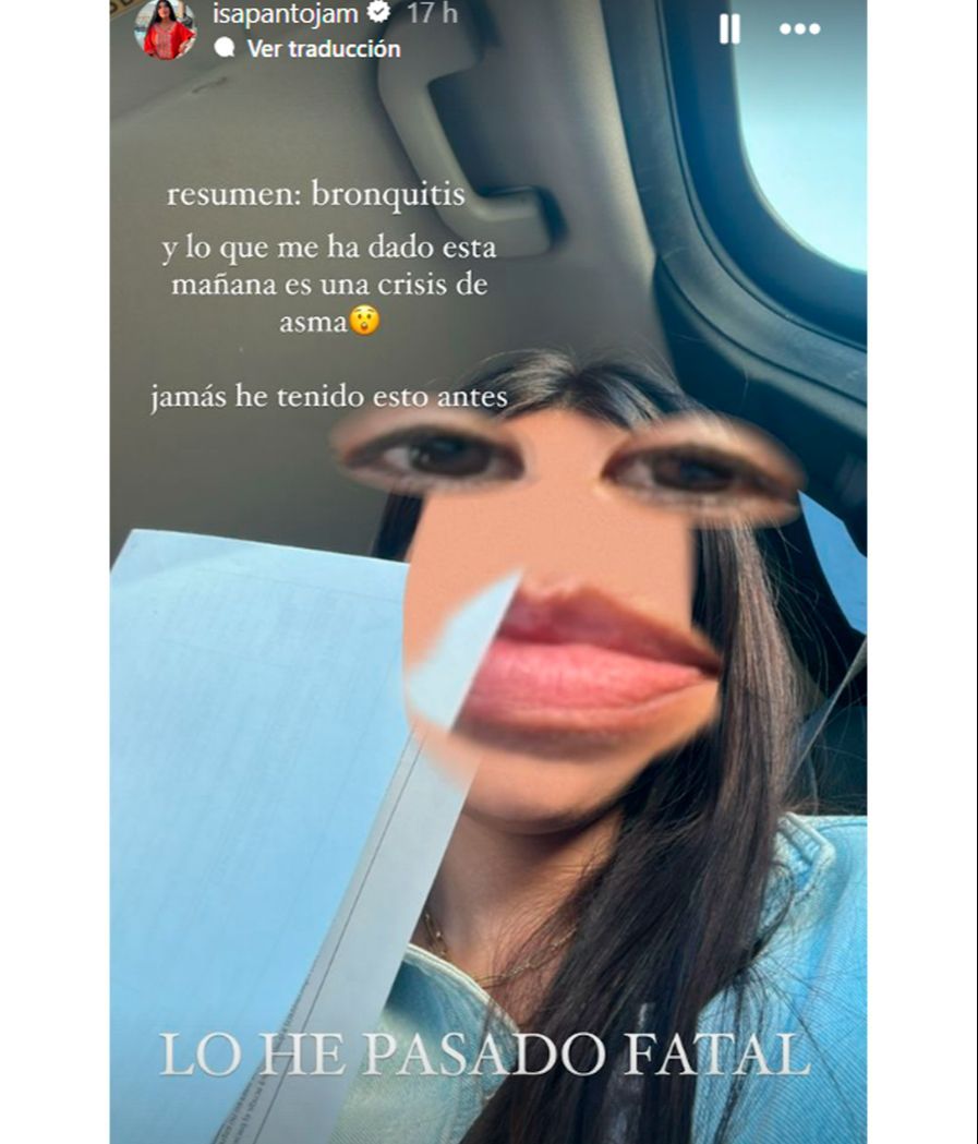 Isa Pantoja revela el motivo por el que ha acabado en urgencias