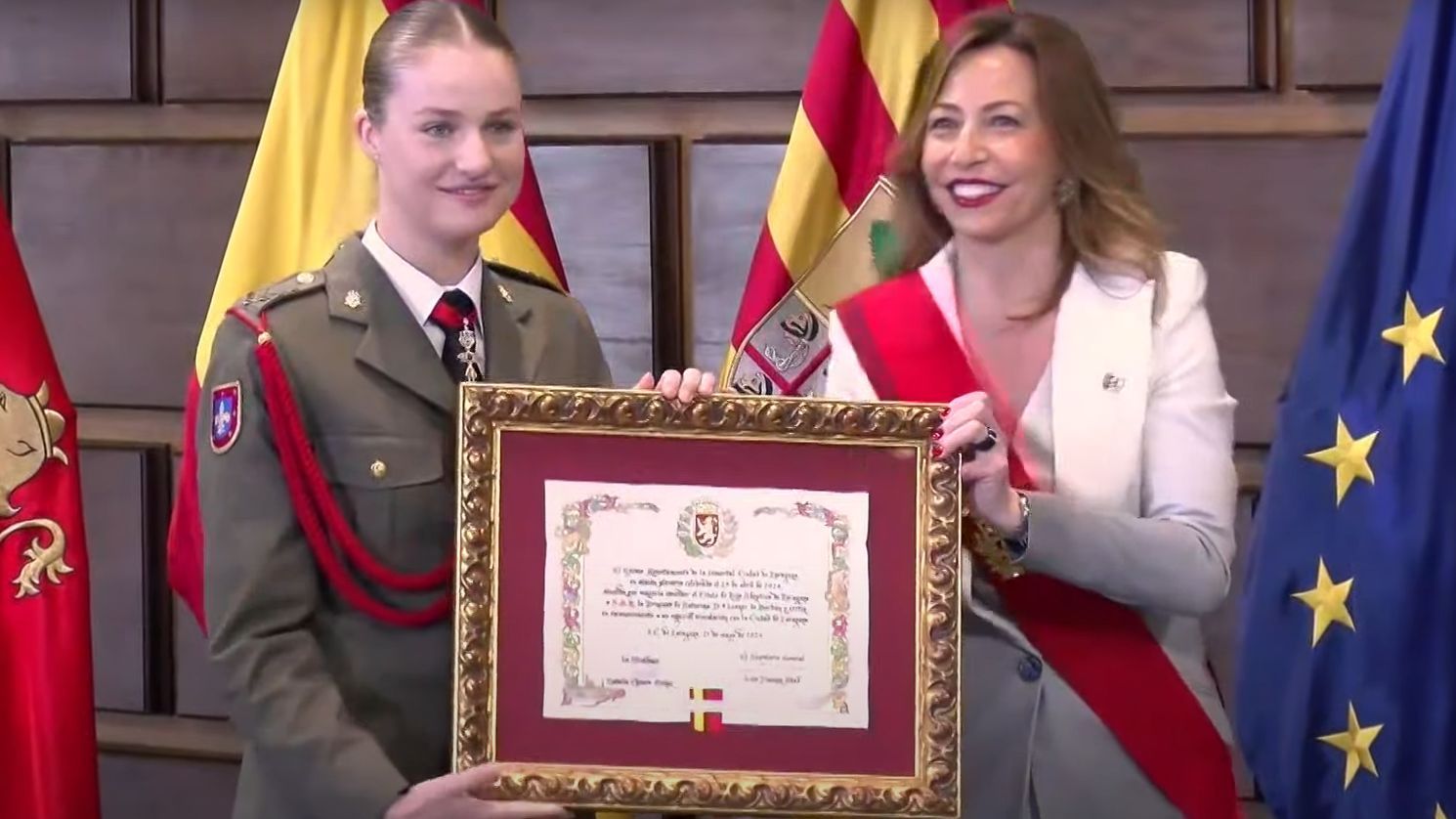 La princesa Leonor, Hija Adoptiva de Zaragoza