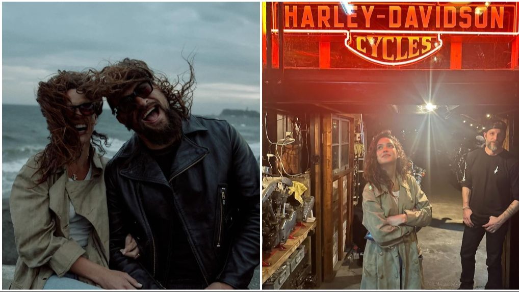 Jason Momoa y Adria Arjona, en unas imágenes compartidas en el perfil de Instagram del actor.