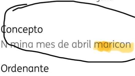 Concepto que aparece en el ingreso bancario.