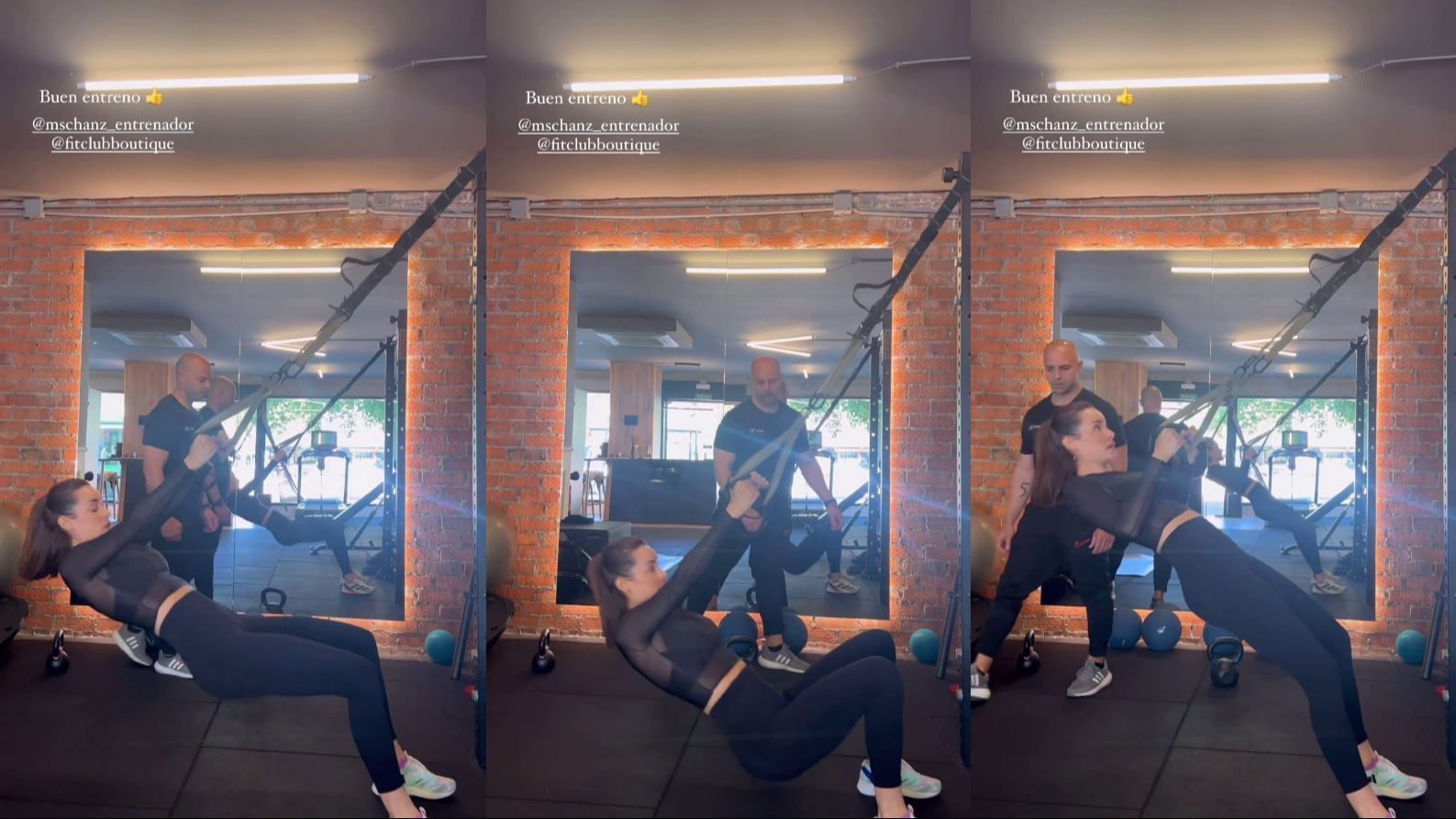 Adara Molinero, en el gimnasio con su nuevo entrenador