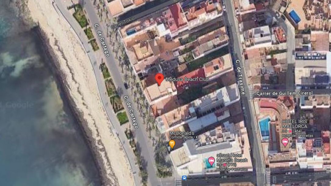 Lugar en el que se ha producido el derrumbe en Palma