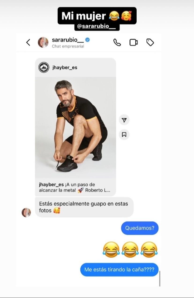 Roberto Leal y Sara Rubio en las redes sociales