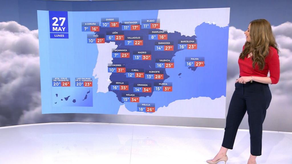 Las temperaturas máximas descenderán este lunes en el nordeste peninsular: en el resto de España, pocos cambios