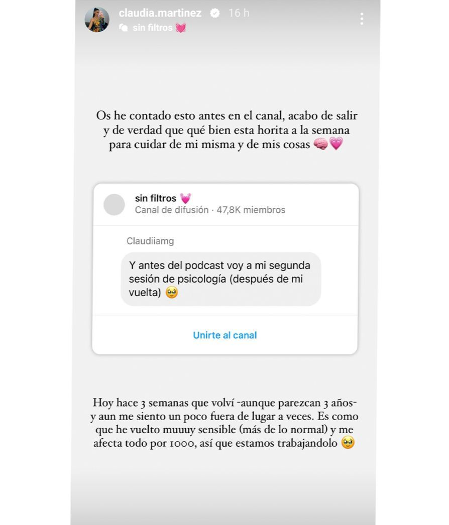 Claudia Martínez revela las secuelas que sufre tras 'Supervivientes'