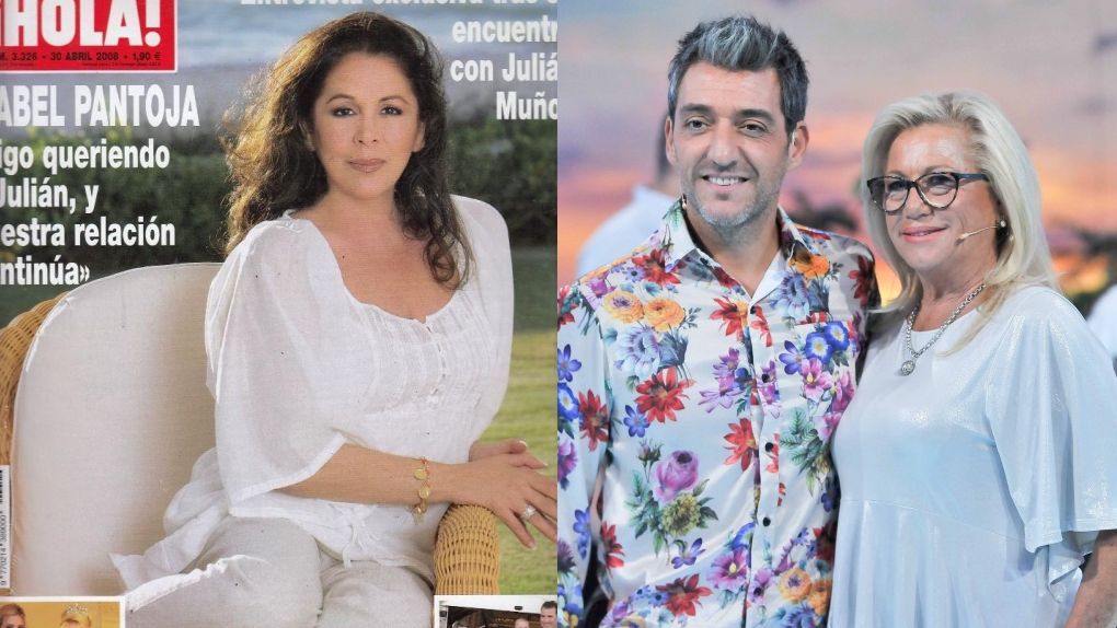Isabel apoyando a Julián Muñoz (izquierda) y Mayte junto a su pareja (derecha)