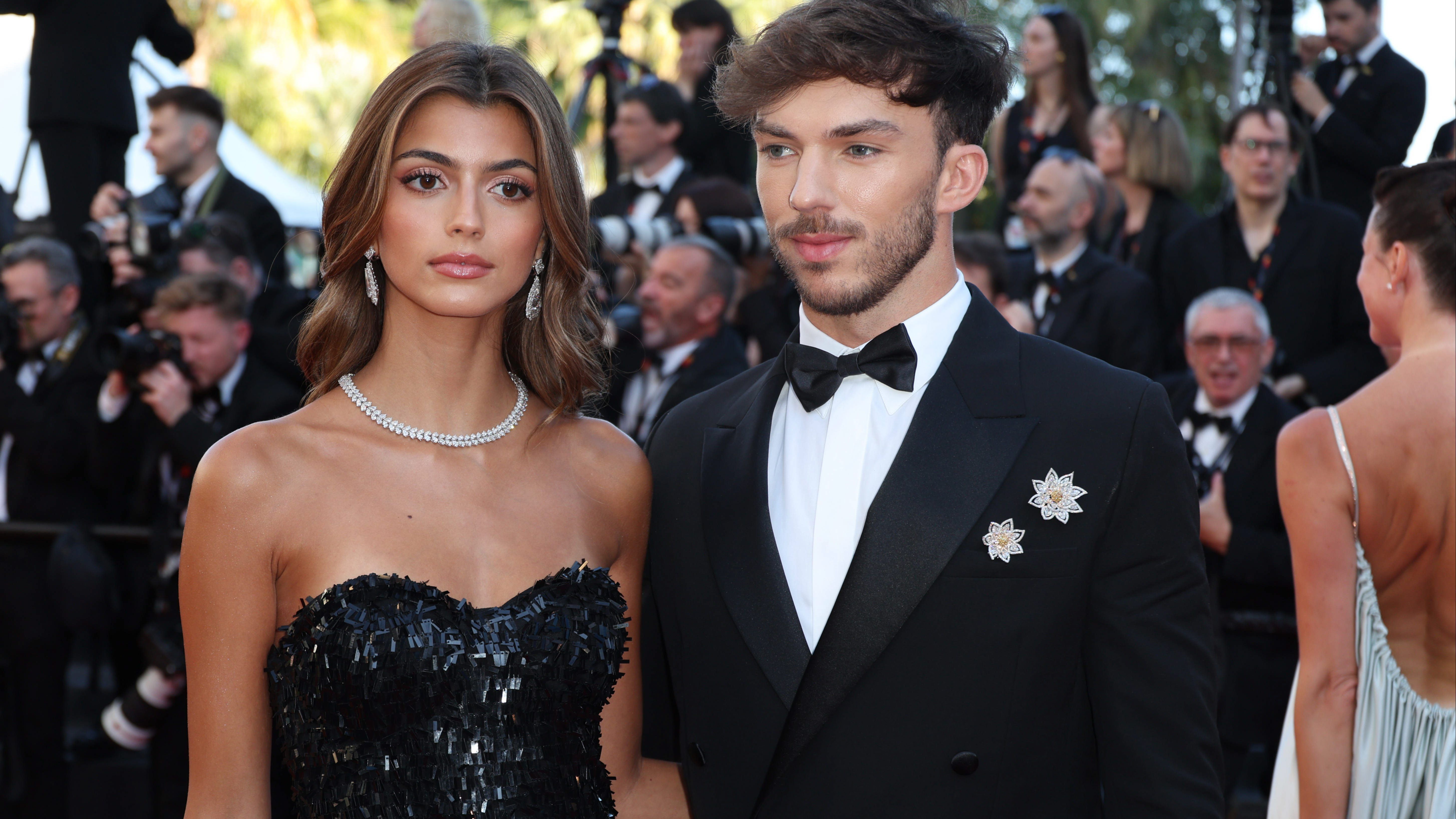 La pareja, en la alfombra roja del certamen
