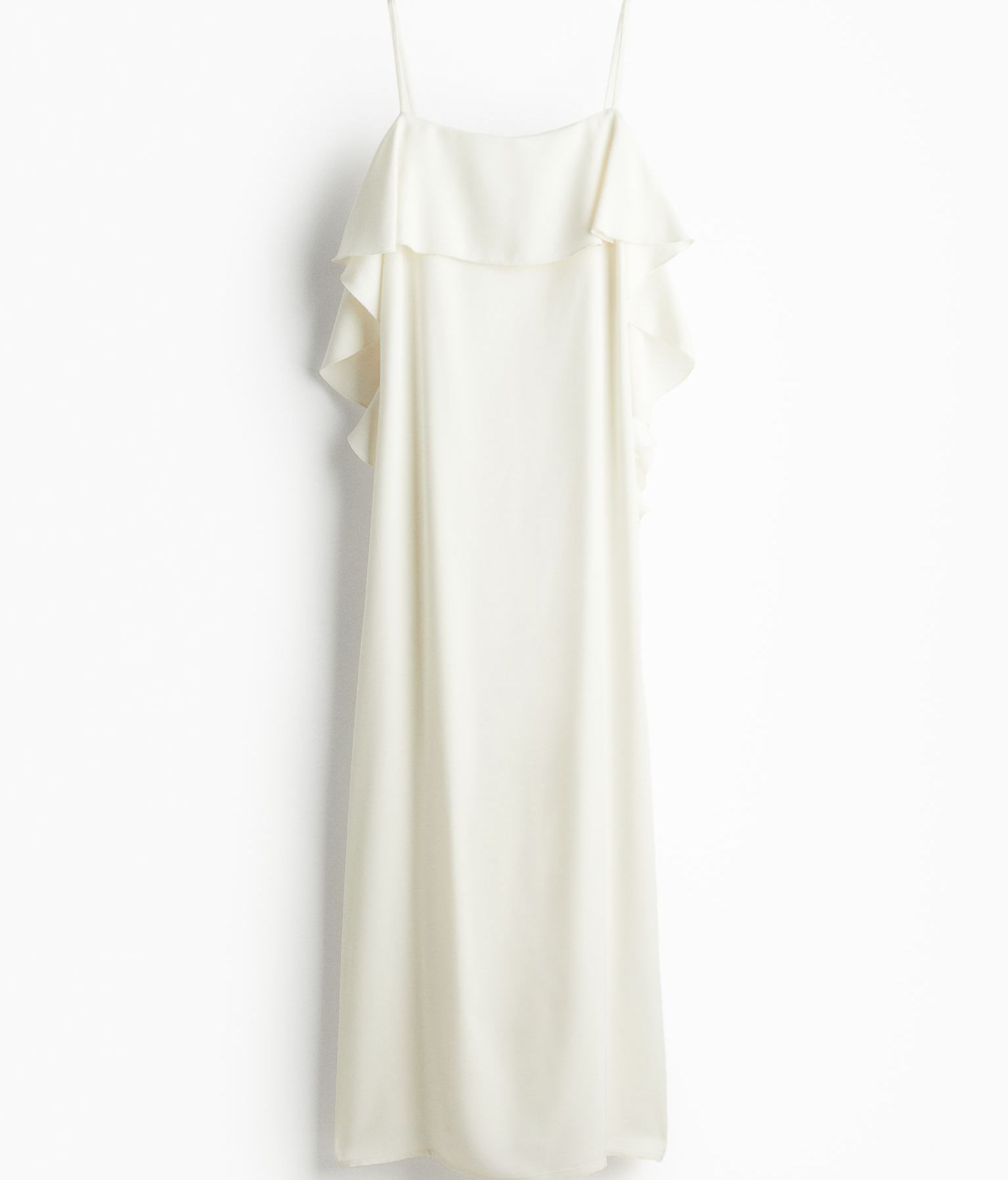 Vestido lencero con volantes de H&M