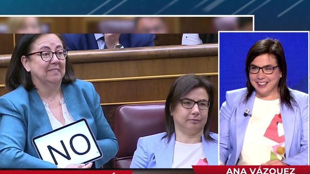 Ana Vázquez desvela por qué una diputada del Partido Popular ha votado la Ley de Amnistía desde una tableta: ''No podía hablar''