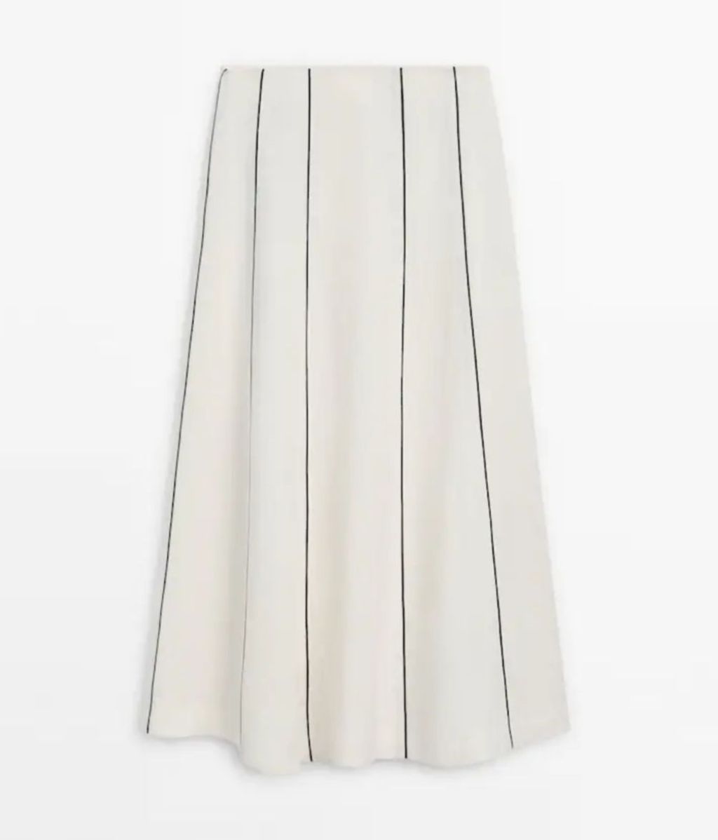 Falda blanca de rayas