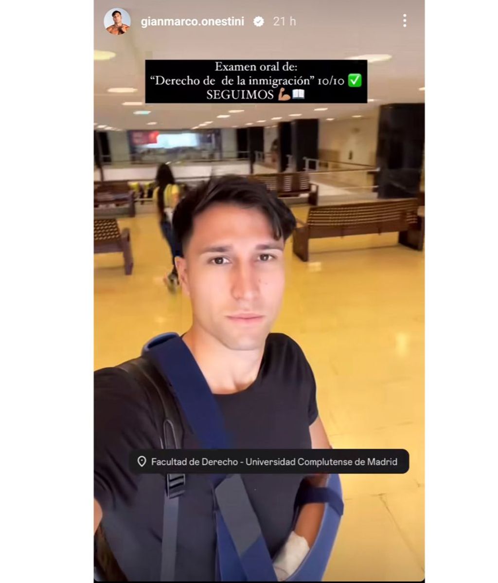 Hisotria de Instagram de Gianmarco Onestini, donde ha anunciado su nuevo logro