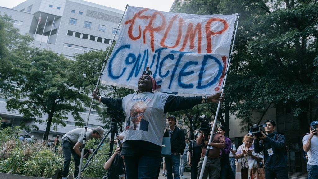 Celebraciones por la condena a Donald Trump en Nueva York