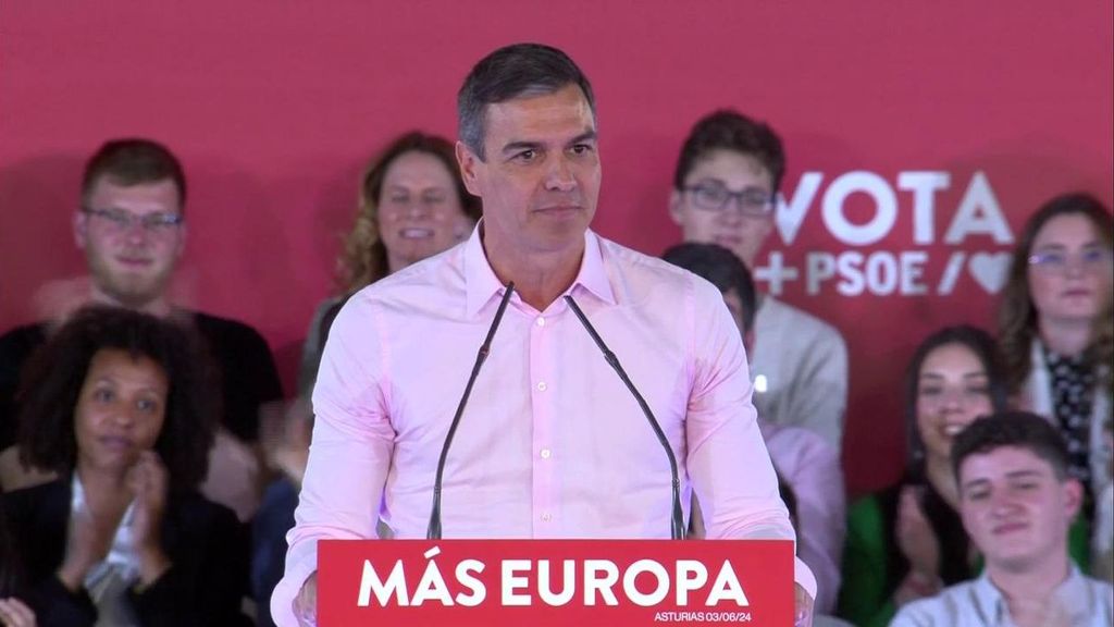 Mitin de Pedro Sánchez en Gijón: Considera que en el PP están "desesperados"