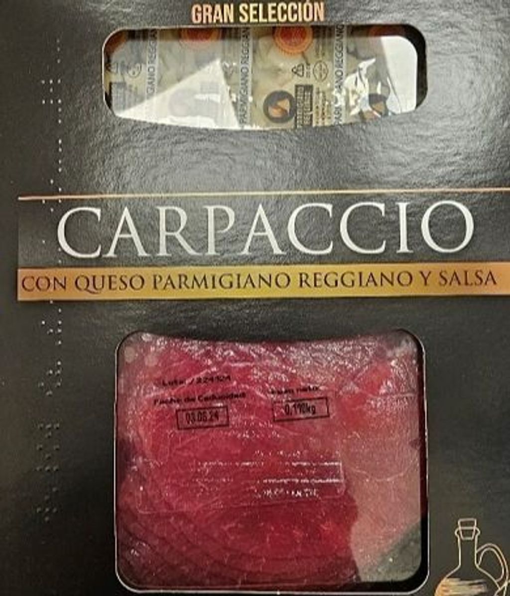 Alerta alimentaria: presencia de salmonella en un carpaccio procedente de España