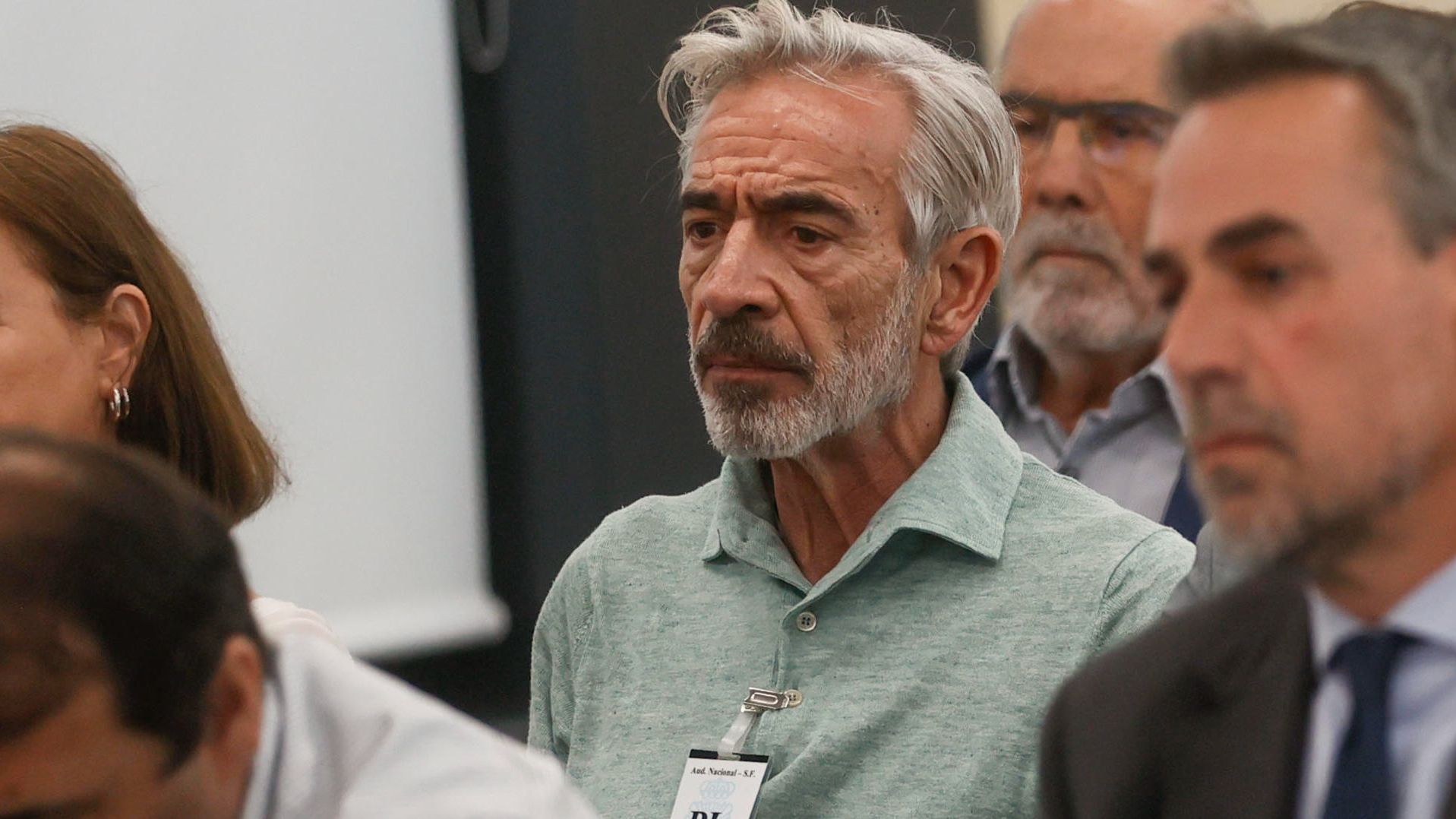 Imanol Arias, sentado en el banquillo de los acusados de la Audiencia Nacional este 4 de junio.