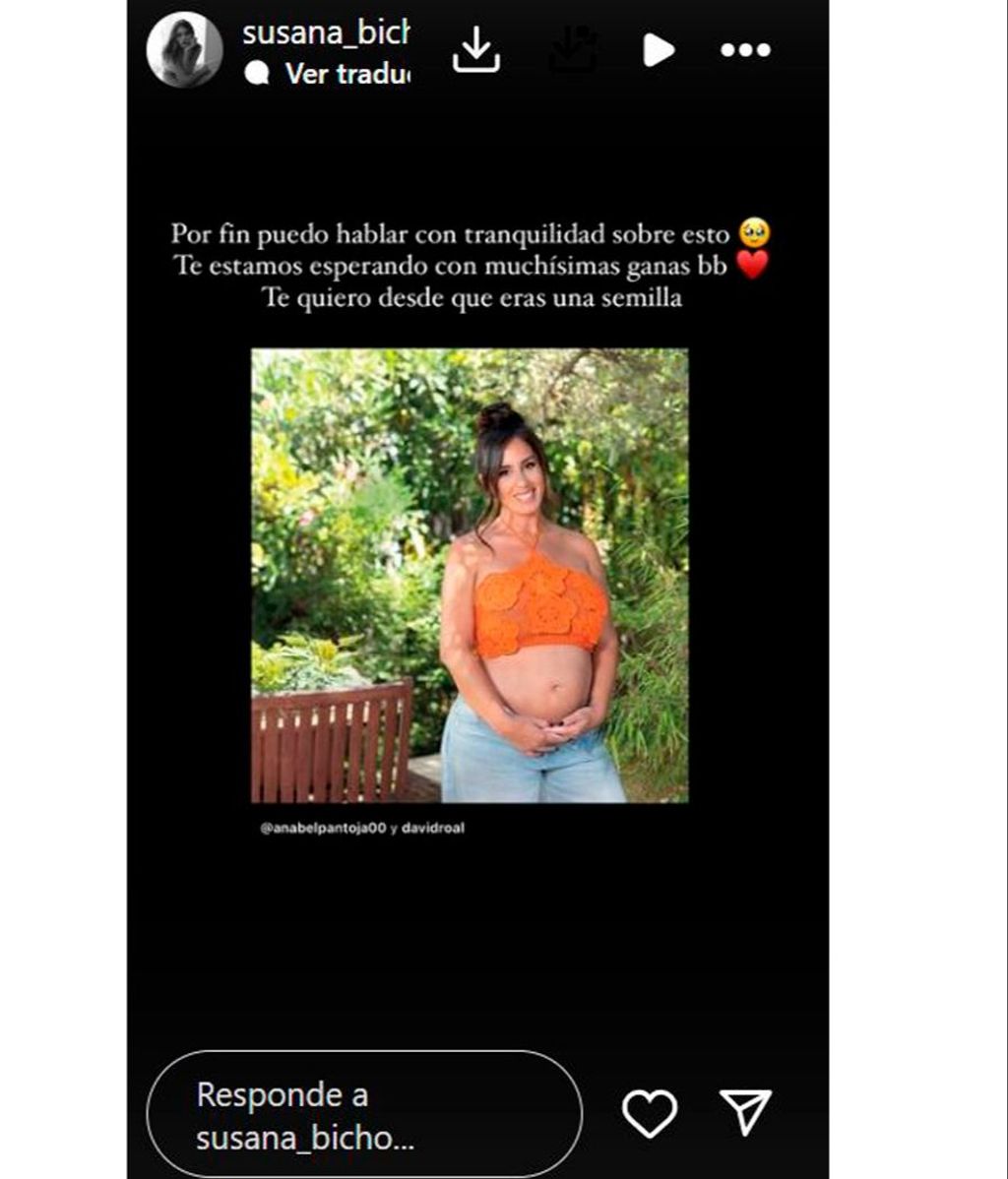 Susana Molina felicita a su amiga Anabel Pantoja por su embarazo
