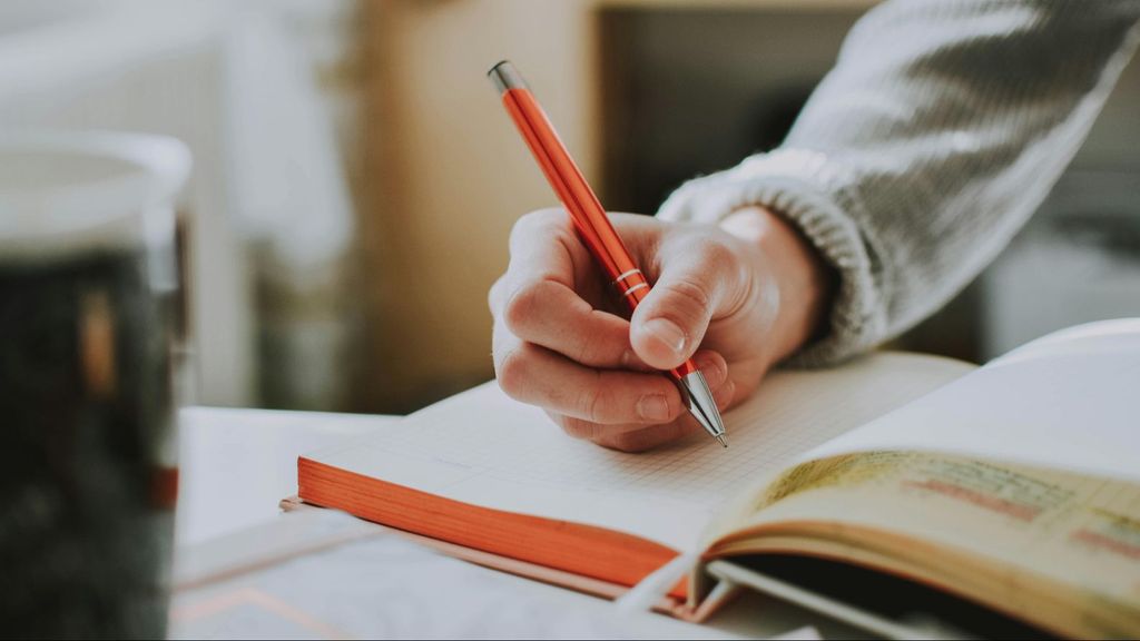 Un joven con cuadernos de estudio