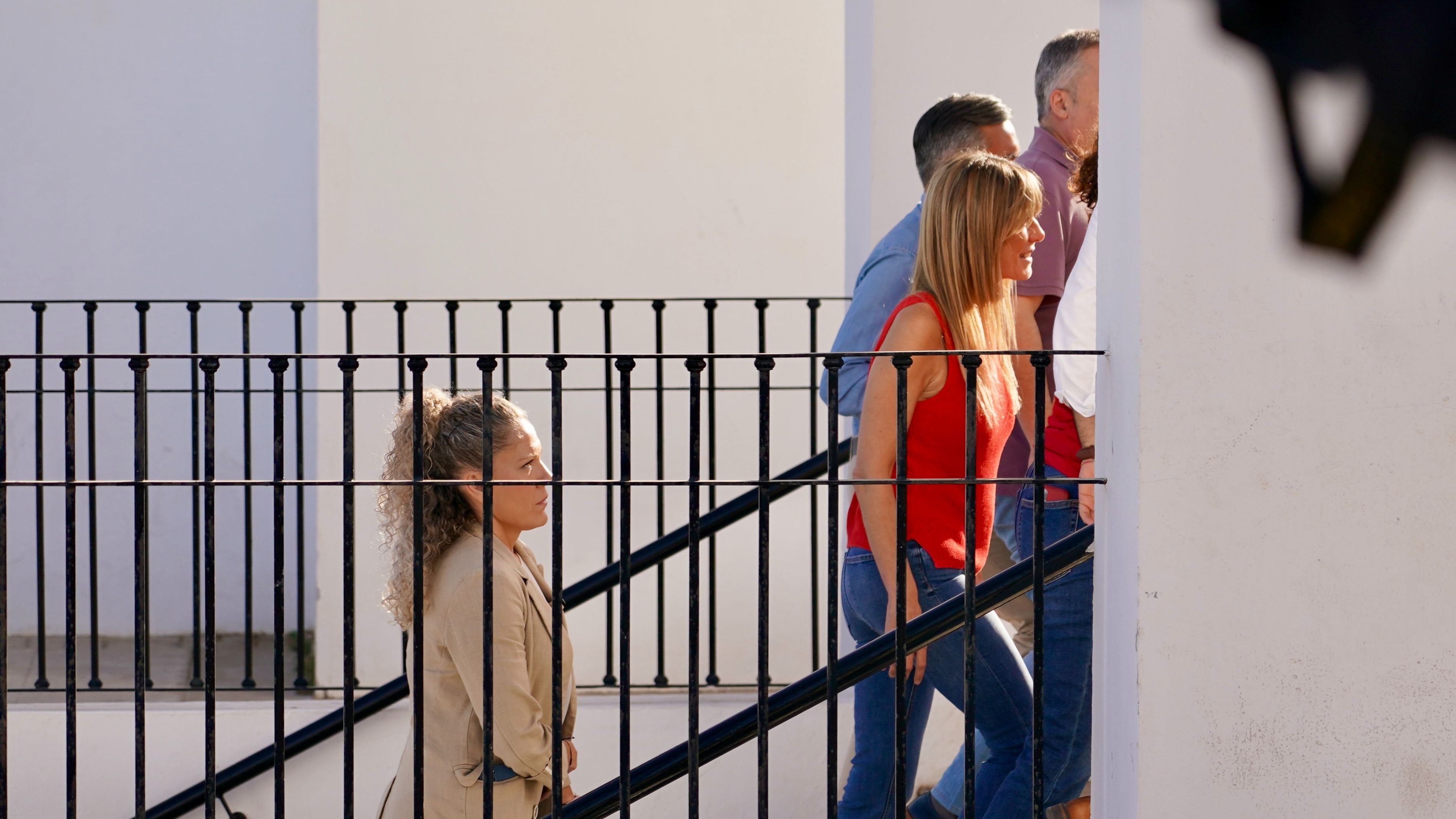 Begoña Gómez, esposa del presidente Pedro Sánchez en un acto de campaña del PSOE este míercoles en Benalmádena