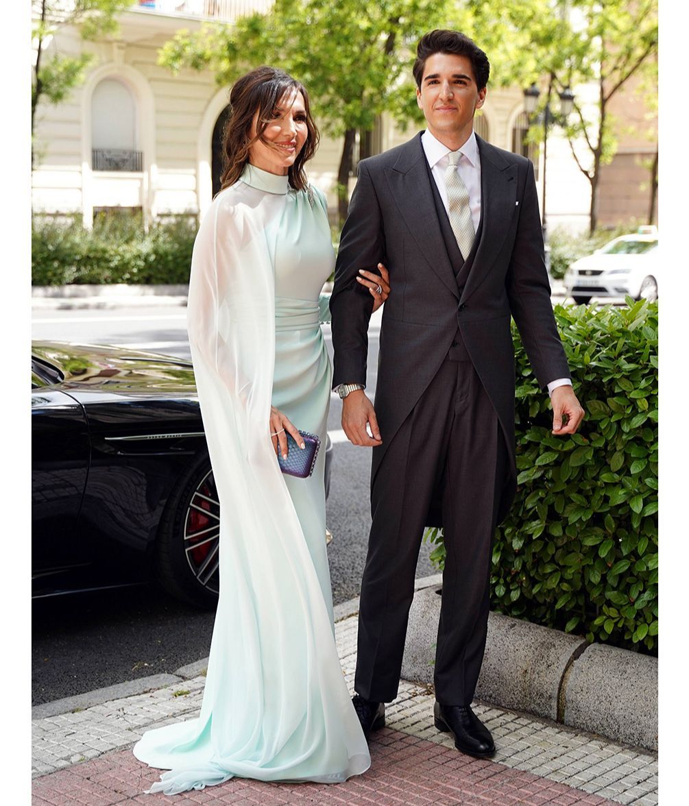 Javier Garcia Obregon with mother Paloma Lago on his wedding with Eugenia Gil in Madrid on Wednesday, 1 May 2024