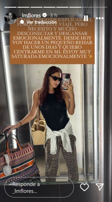 La carta de Laura Matamoros, en la que anuncia su necesidad de desconexión
