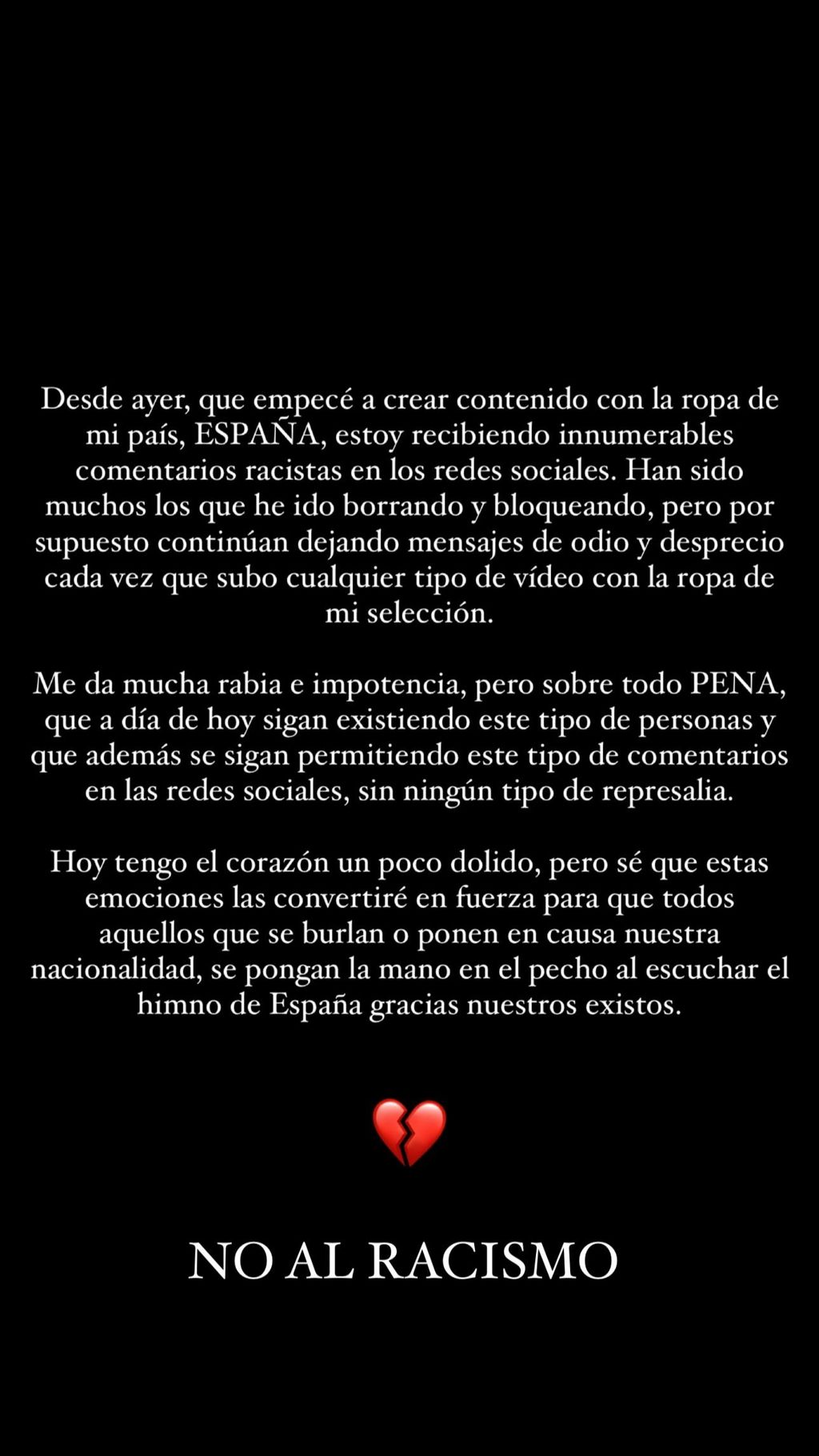 La dura respuesta de Ana Peleteiro tras los comentarios racistas recibidos