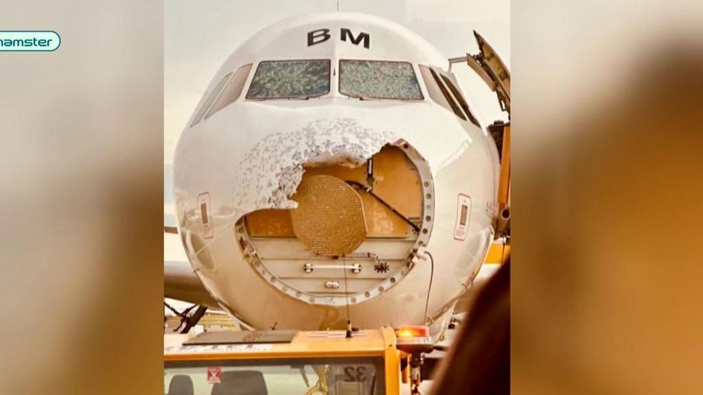 Una lluvia de granizo destroza el morro de un avión mientras aterrizaba: cómo y por qué se forma