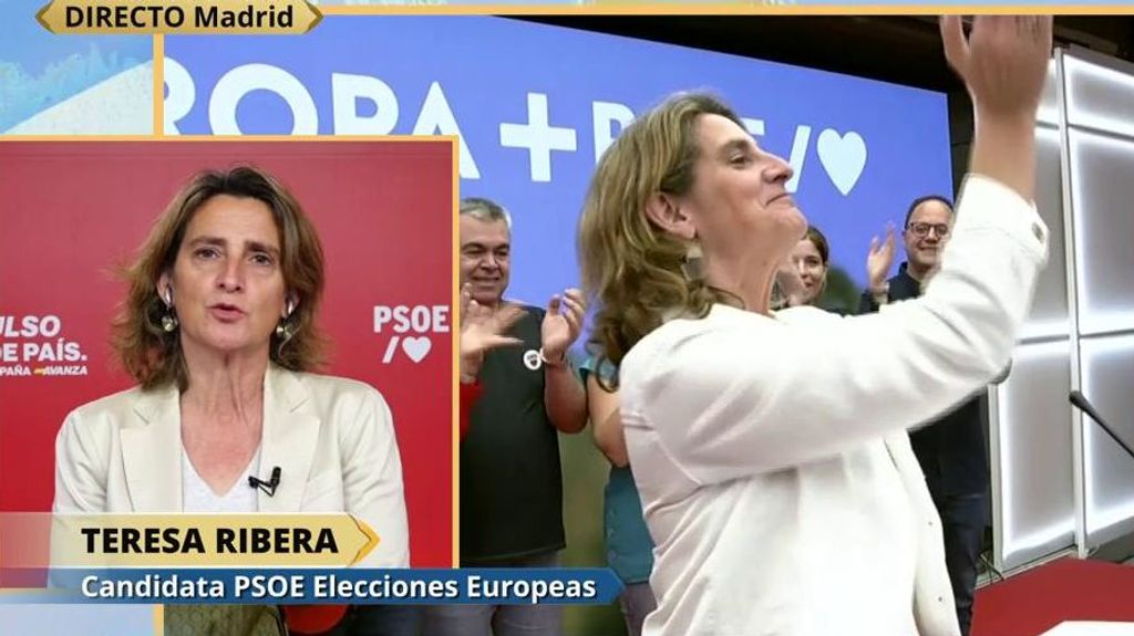 Teresa Ribera, candidata del PSOE en las elecciones europeas, tras la victoria del PP: "Se llaman derecha moderada y están alimentando a la ultraderecha"